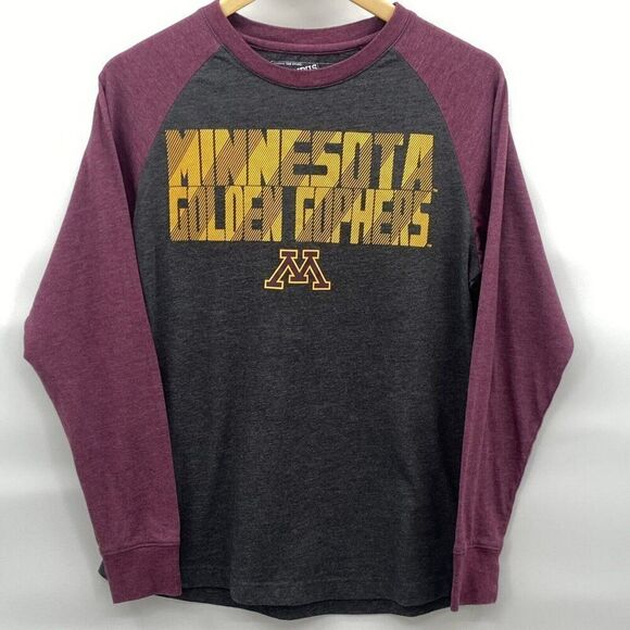 Minnesota Golden Gophers Raglan Long Sleeve T Shirt NCAA Big 10 University - Picture 1 of 3